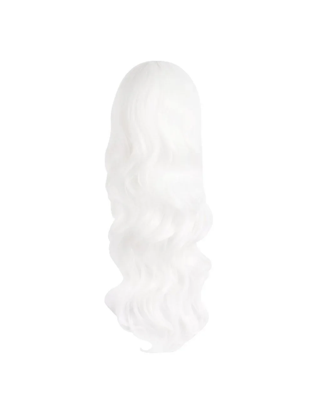 Women's White 24 Inch Synthetic Modern Long Wavy Side Bangs Wigs